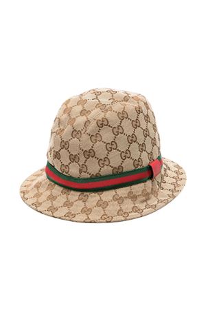 cappello in cotone beige GUCCI KIDS | 4117904HD092174